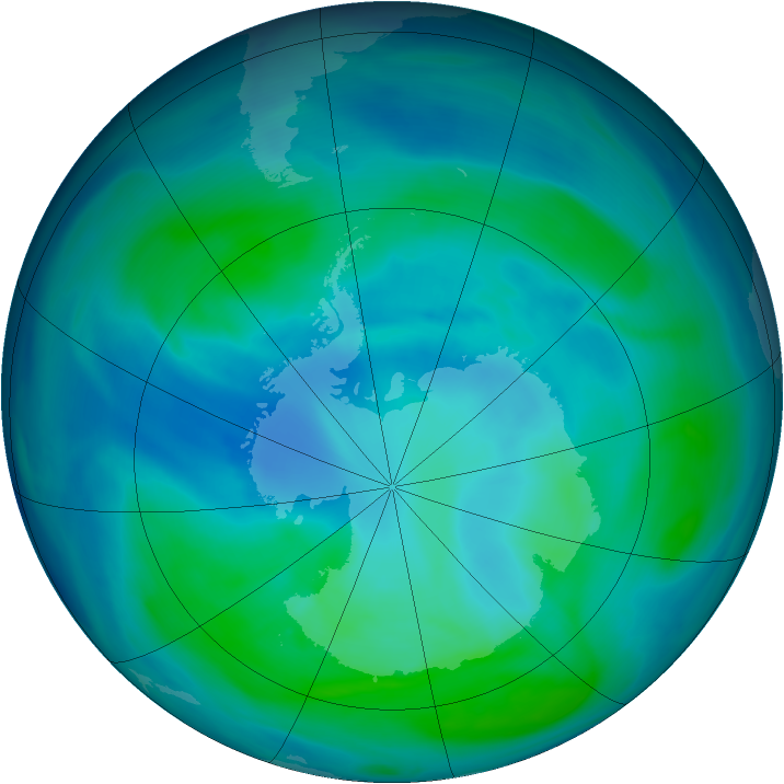 Antarctic ozone map for 16 February 2006